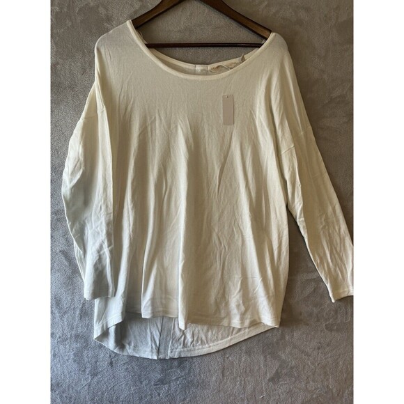 Soft Surroundings Top Women's 1X Ivory Knit Long Sleeve Exposed Zipper New - Picture 2 of 6